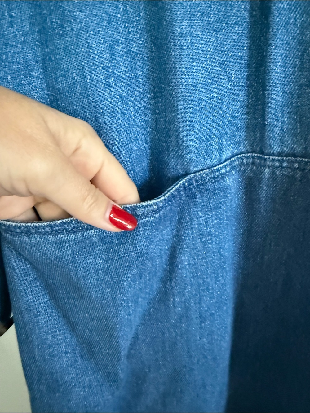 Sezane Denim Shirt Dress in Medium Blue - Picture 3 of 7